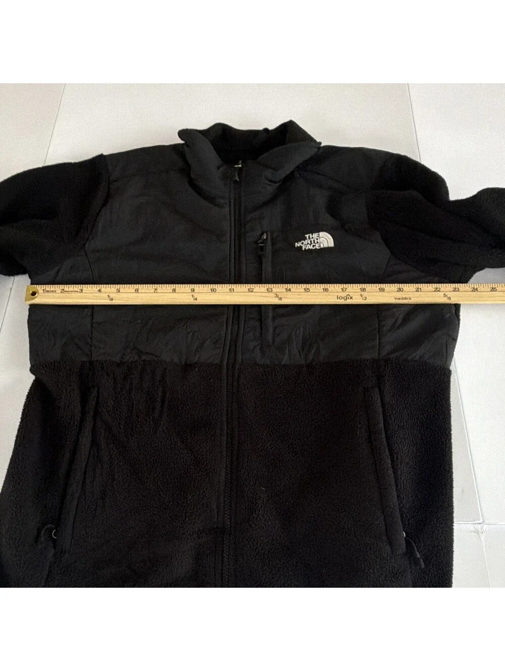 The North Face Men's Black Solid Full Zip Logo Jacket Pockets Stand-Up Size L